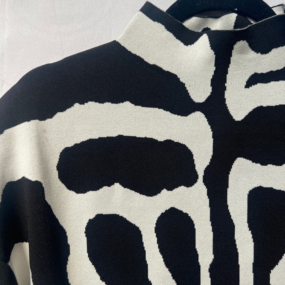 Carolina Herrera Black and White Zebra Print Dress L - Picture 8 of 16